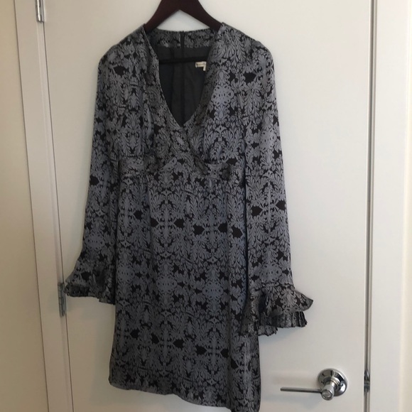 Nanette Lepore- bell sleeved silk floral dress - Picture 1 of 3